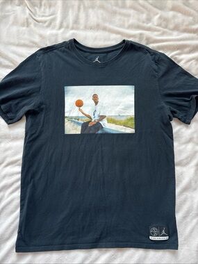 Air Jordan He Got Game Ray Allen Jesus Shuttlesworth Photo T-Shirt Black Large